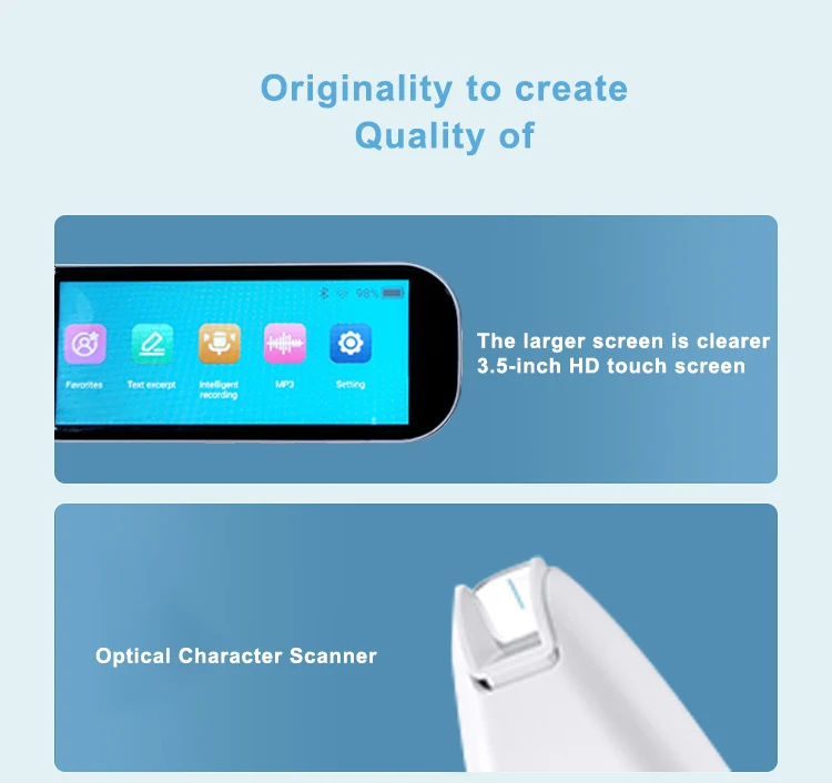 OEM Offline Language Scanner Pen Ocr English Arabic Reading Pen 3.51 inch 32G Translator Voice Text Scanning Translation Device