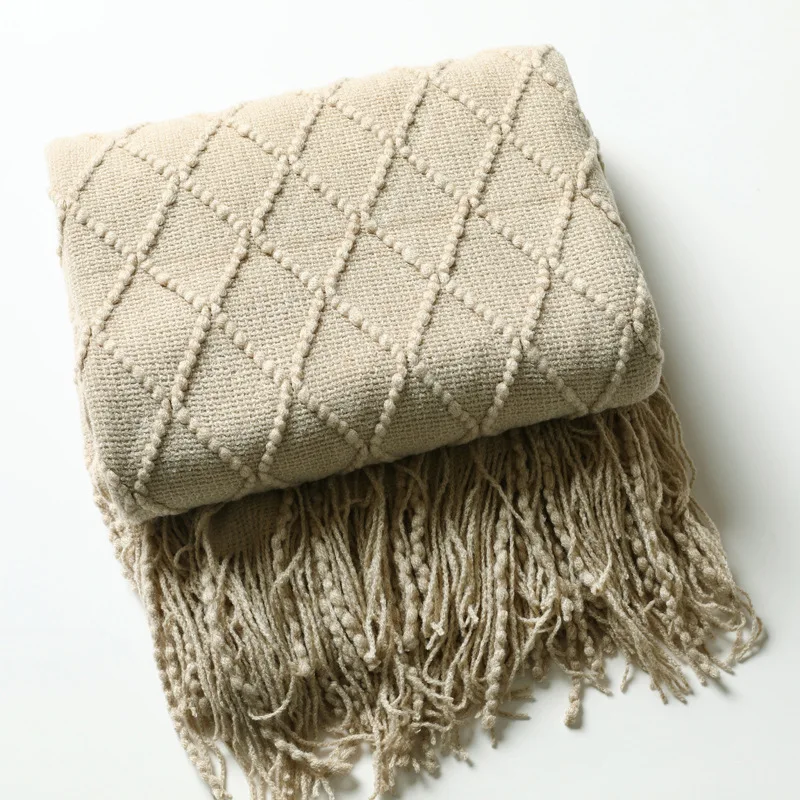 Nordic Style Knitted Tv Nap Blankets Home Sofa Bed Soft Travel Air Condition Blankets