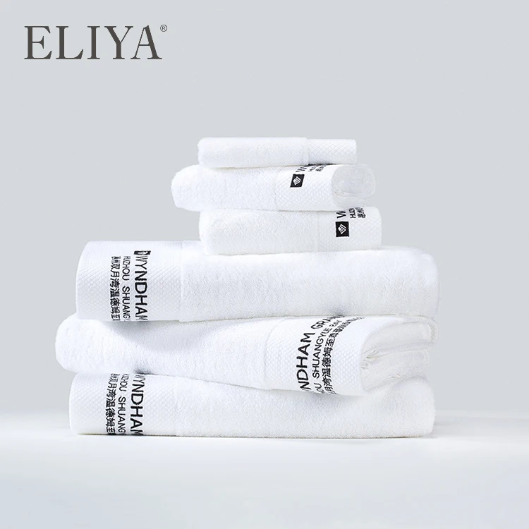 ELIYA Hotel Custom Towels White 100% Cotton Hand Face Bath Towel Setwith Logo/Embroidery Towel