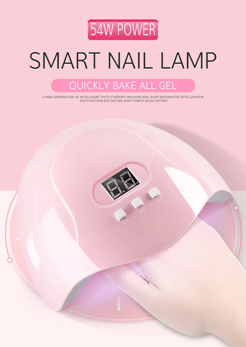 54W UV LED Nail Lamp Quick-drying Smart Sensor Nail Dryer