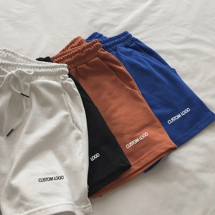 360 Gms Cotton Fabric Custom LOGO Shorts French Terry Shorts Sport Men Fitness Gym Sweat Shorts De Hombre Blank Unisex Casual