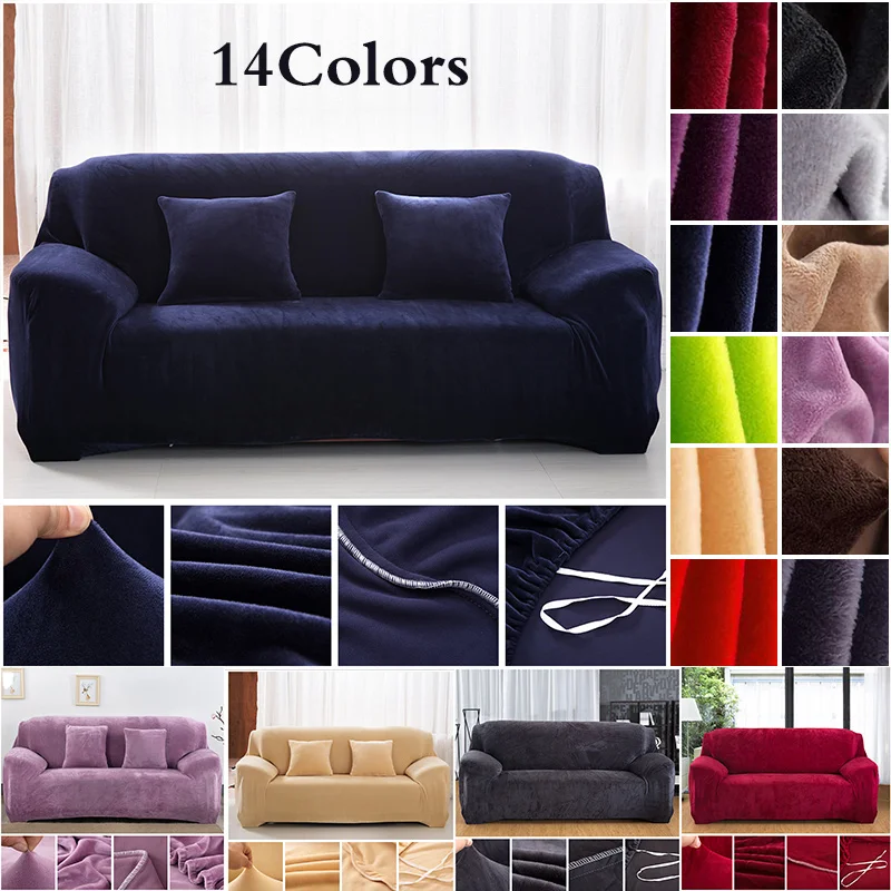 1 2 3 Seaters  Velvet  Stretch Slipcovers Sectional Elastic Stretch Sofa Cover used for living room