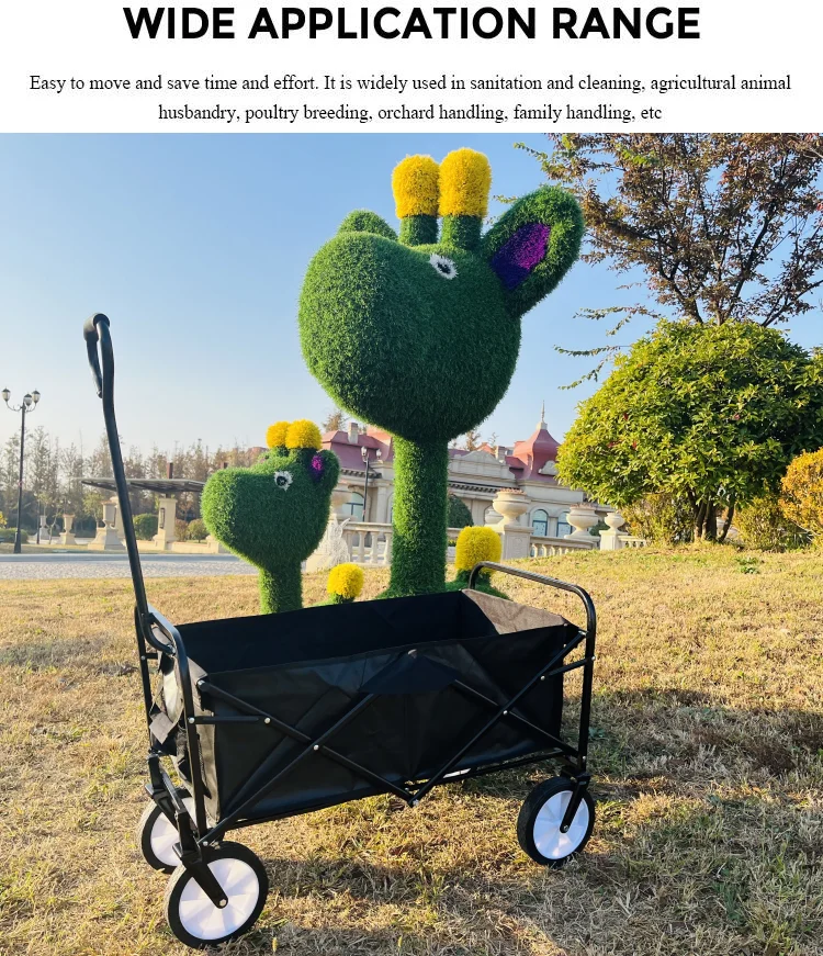 2025NEW PL Shipment within 3 days Folding Wagon Wholesale Portable Collapsible Outdoor Mobile Shopping Utility Cart Trolley