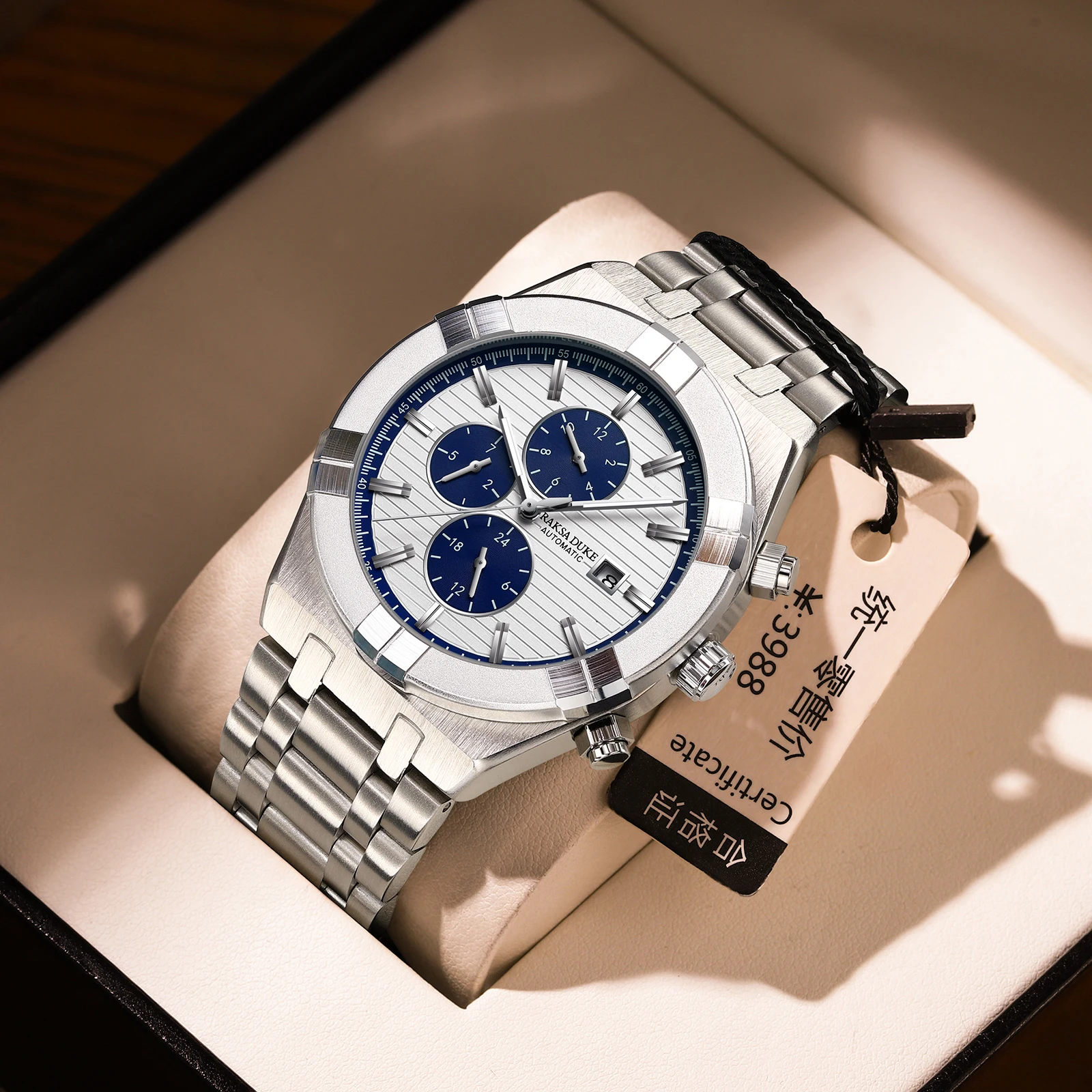Panda Dial Watch For Men Luxury Brand Steel Watch Men Big Size Wrist Watch Mechanical