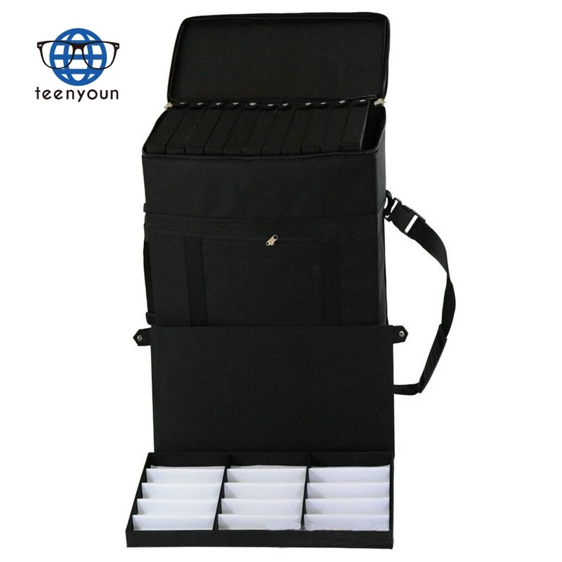 Teenyoun 2024 Ready Stock 180Pcs Oxford Cloth Trolley Case Portable Packaging Eyeglasses Display Cases Optical Frame Suitcas