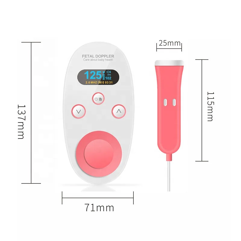 Portable fetal doppler Mini OLED display ultrasound prenatal fetal heart rate monitoring fetal Doppler