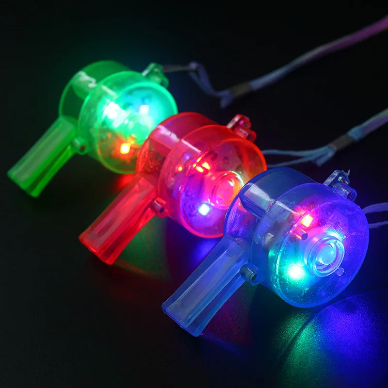 Colorful LED Whistle Light Up Toys Flashing Whistle Plastic Led Light Up Flashing Whistle Led Toys For Kids