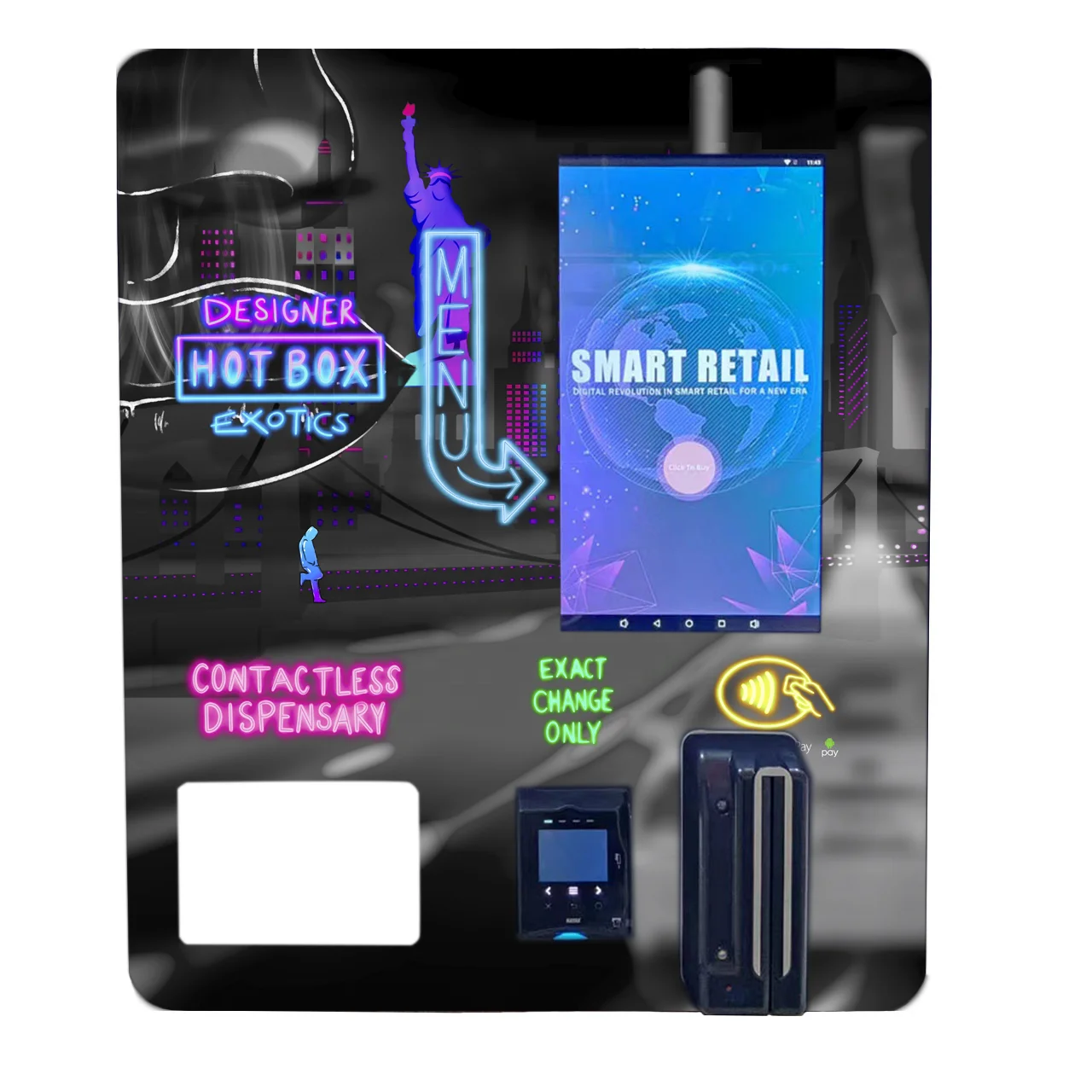 Mini Wall Mounted Vending Machine with 15.6-inch screen cashless and banknote payment