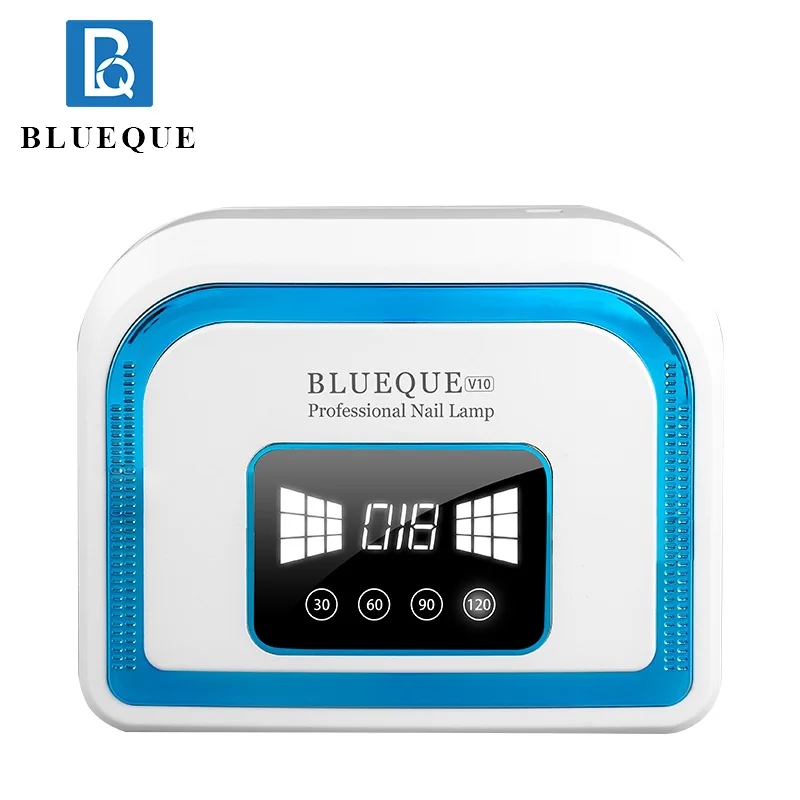 BLUEQUE 120W UV LED Nail Dryer Gel Polish light cruing lamp Portable Design With Large LCD Touch Screen Smart Sensor