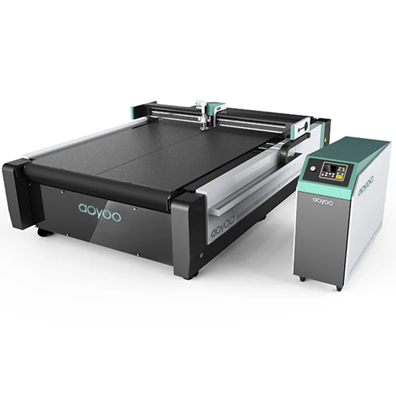 
Aoyoo Cnc Fully Automatic Vibrating Geotextile Fabric Oscillating Knife Carpet Cutting Machine 