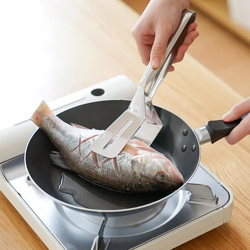 Kitchen Cooking BBQ Clamp Stainless Steel Cuisine Stainless Steel Food Clamp Steak Tong Available Pizza Cut