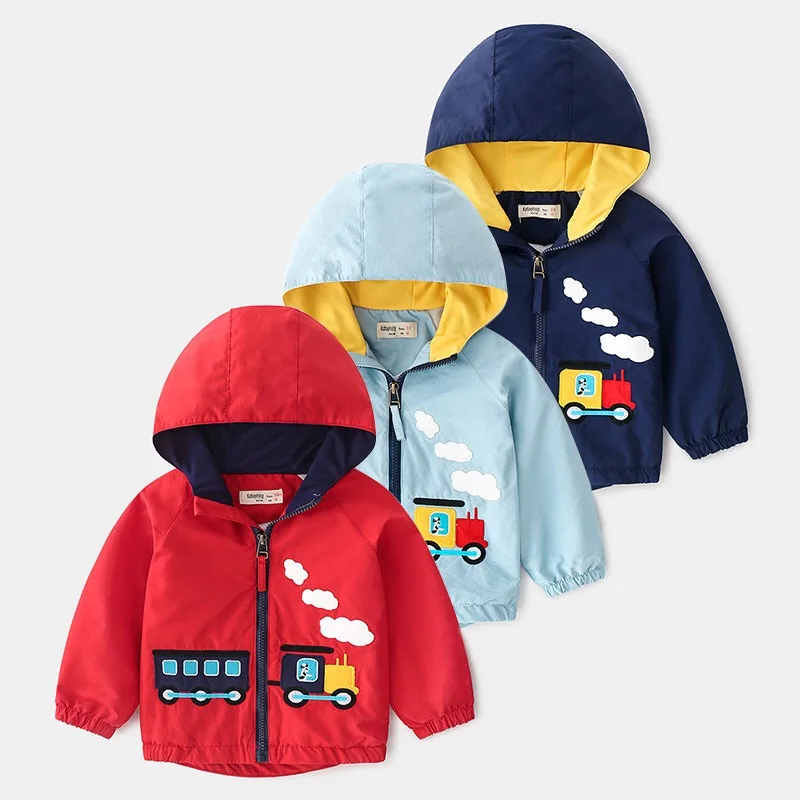 
new autumn cartoon car zipper hooded children boys jacket coat boy 