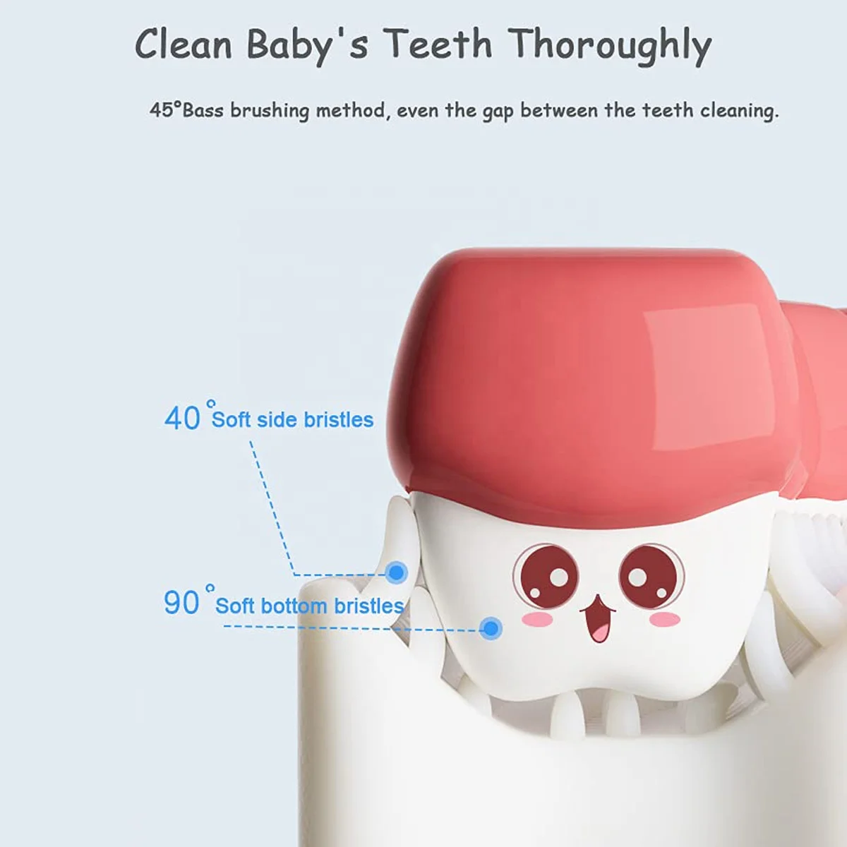 Зубная щетка U-образной формы, мягкая силиконовая, 360 градусов