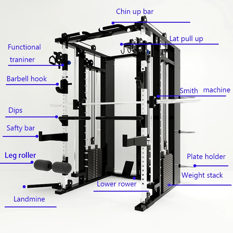 Оптовая продажа Заводская Спортивная Фитнес-технология Maquinas De Gym машина для приседаний ягодиц все в одном многофункциональная кузнечная