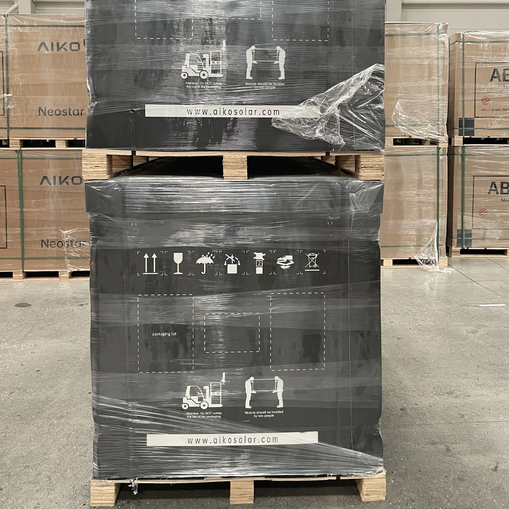 Aiko ABC Cell 440W-470W Aiko-A-Mah54Db полностью черное двойное стекло фотогальванический склад Роттердам солнечные панели для солнечных батарей Sysrtem
