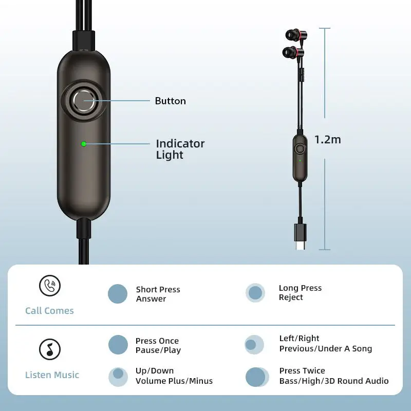 Tongyinhai New style  in-ear Earphone Voice Changer headphone with type-C interface