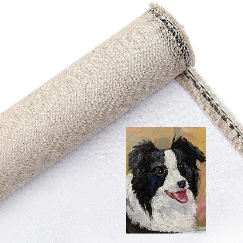 Professional Art Supplies Hand Painting Canvas Roll Cotton Linen Blend Blank White Art Canvas For Professional Artist
