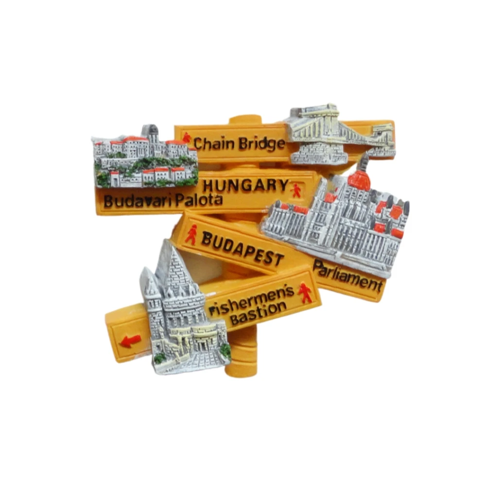 Handmade 3D Refrigerator Magnet Stickers Customized Wholesale Kitchen Souvenir Series Budapest Castle Polyresin Gifts for Home