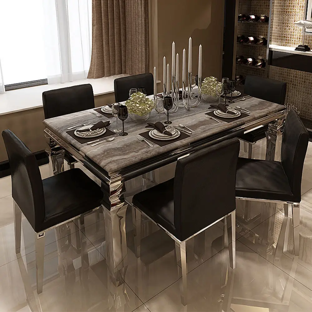 Home furniture luxury dining table set turkish black dining table set 4 chairs dining table set
