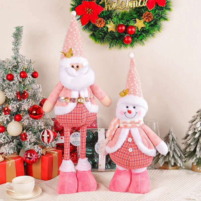 2407 ganglian Blue telescopic figure Wholesale Santa Claus Snowman standing doll Rudolph Faceless decoration