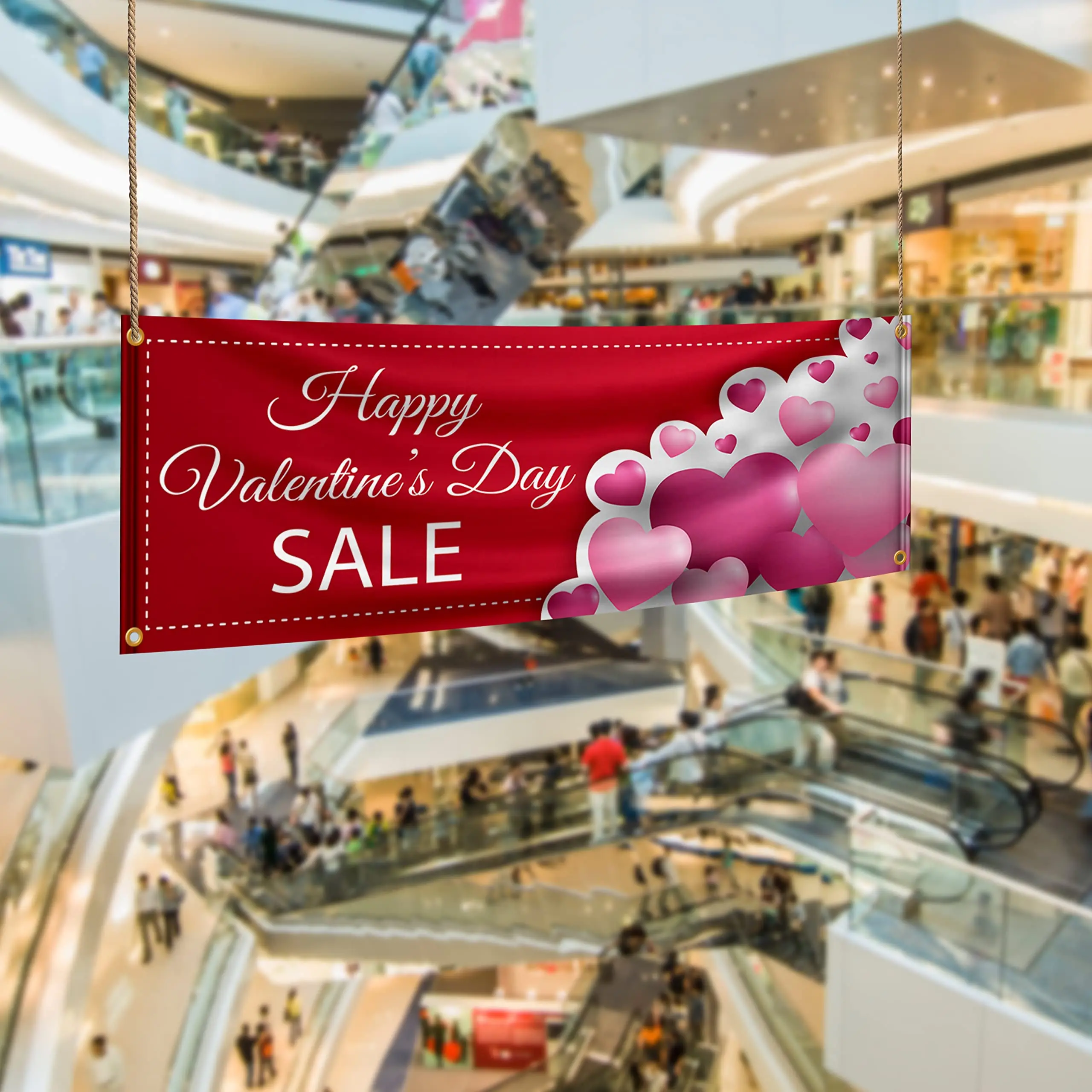 Custom Fabric Polyester Printing Shop Salon Supermarket Graduation Logo Sign Business Hanging Banners Building Double Side Flag