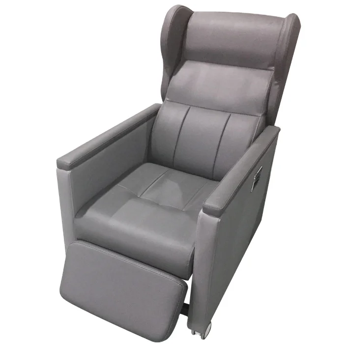 BDEC109 Luxurious PU Cover Mattress Convertible Sleeper Chair Bed with Backrest Handle Hospital Reclining Chair