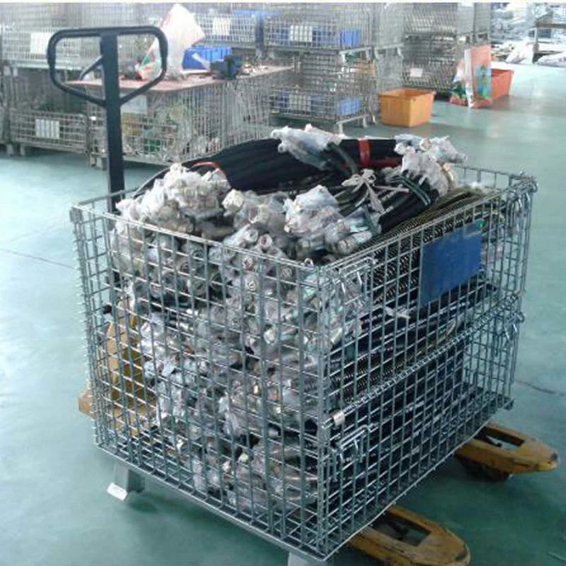Factory Supplying Industrial Transport Storage Equipment folding wire mesh roll container cages trolleys