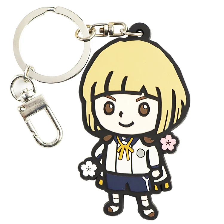 Customized anime shaped keychain soft pvc keyring rubber keyring