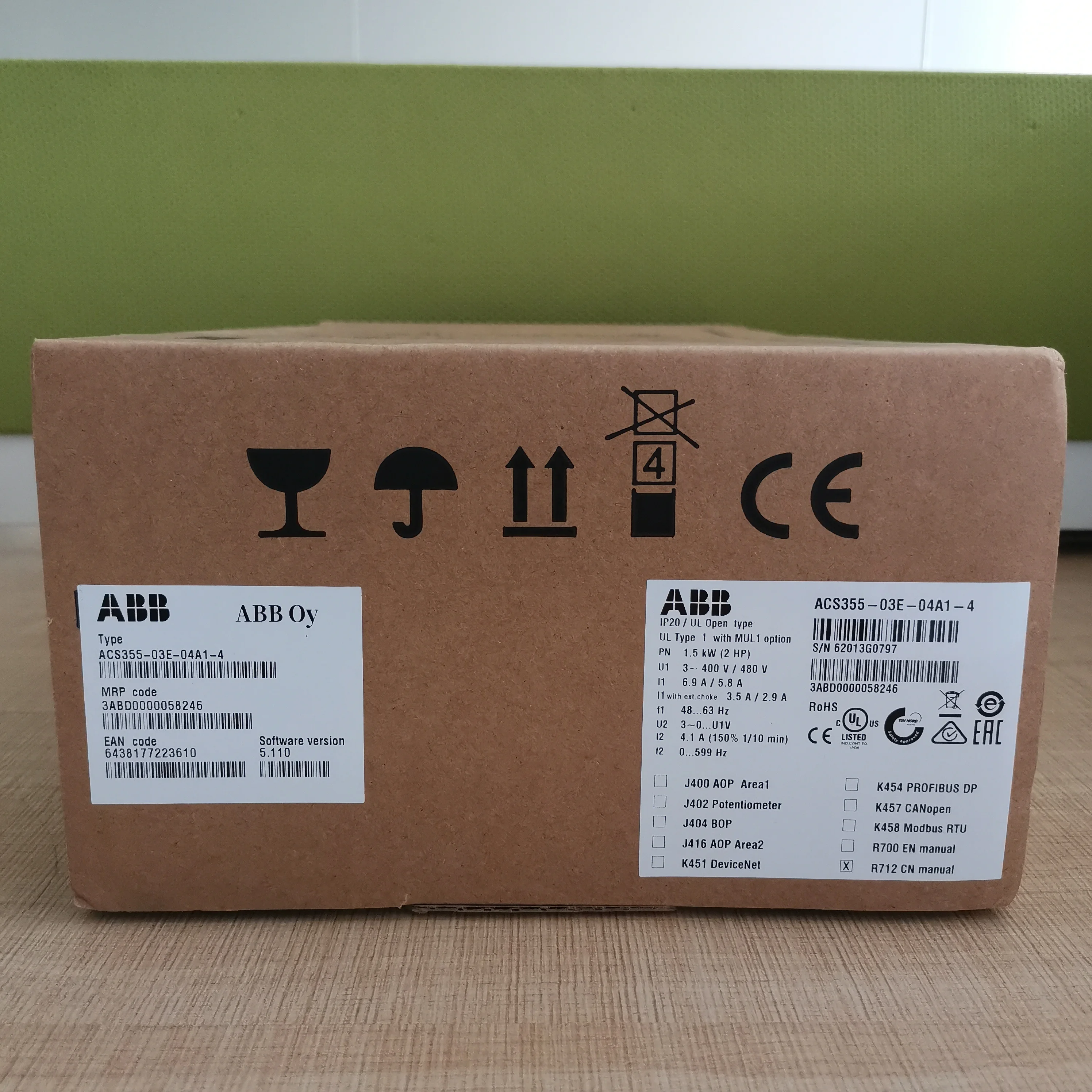 ABB ACS355 machinery drive Vector-controlled AC drives 380V 1.1KW 1.5KW 2.2KW 3KW 4KW 5.5KW 7.5KW VFD VSD