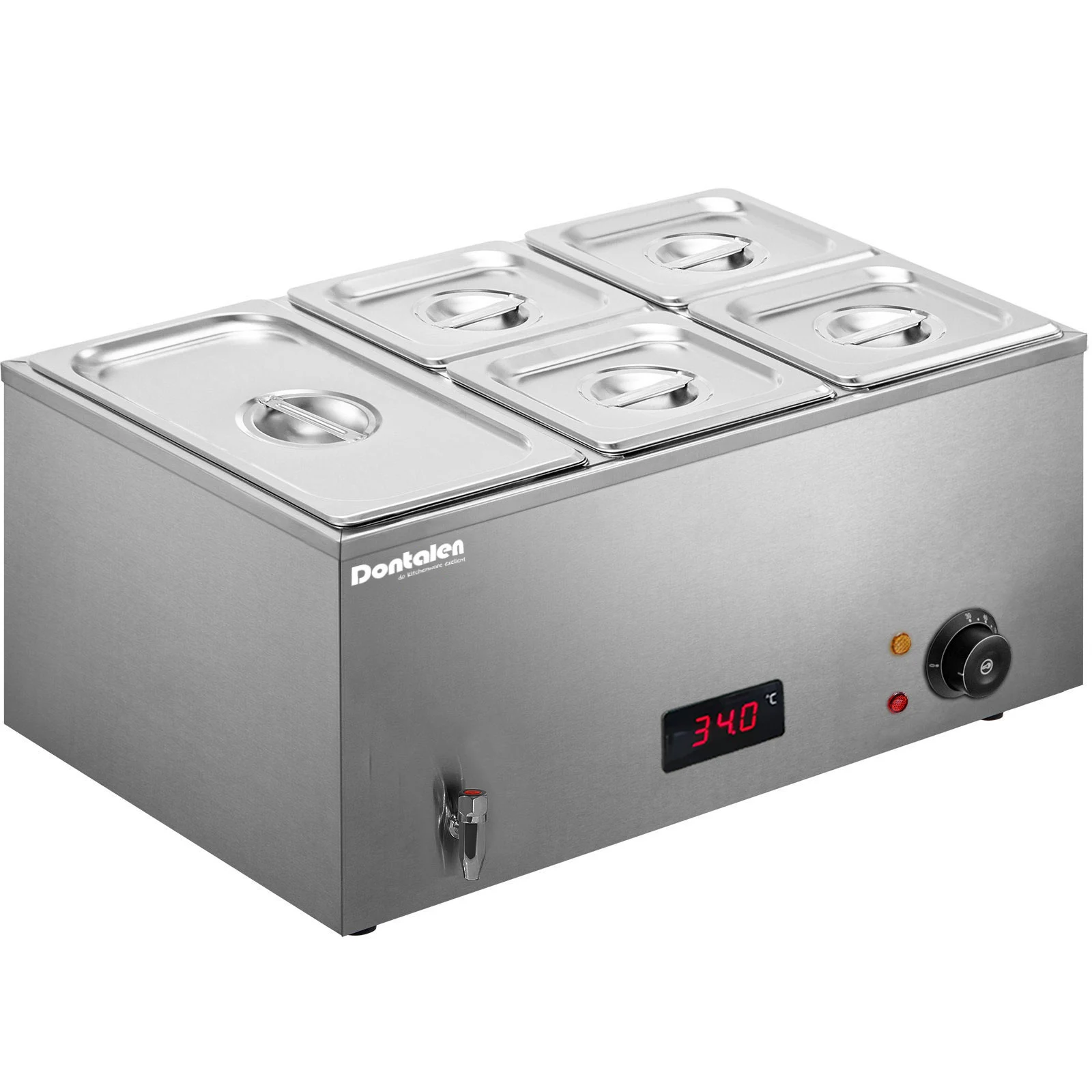 Новый стиль 4 кастрюли в стиле смеситель Электрический подогреватель еды bain marie для шведского стола с температурным дисплеем