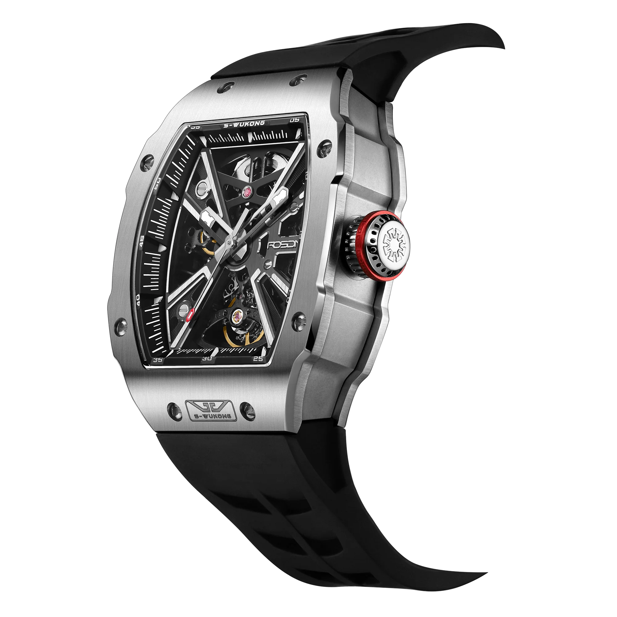 Barrel shape stainless steel Luxury Popular Business OEM Automatic Mechanical Watch Men Wrist Watches