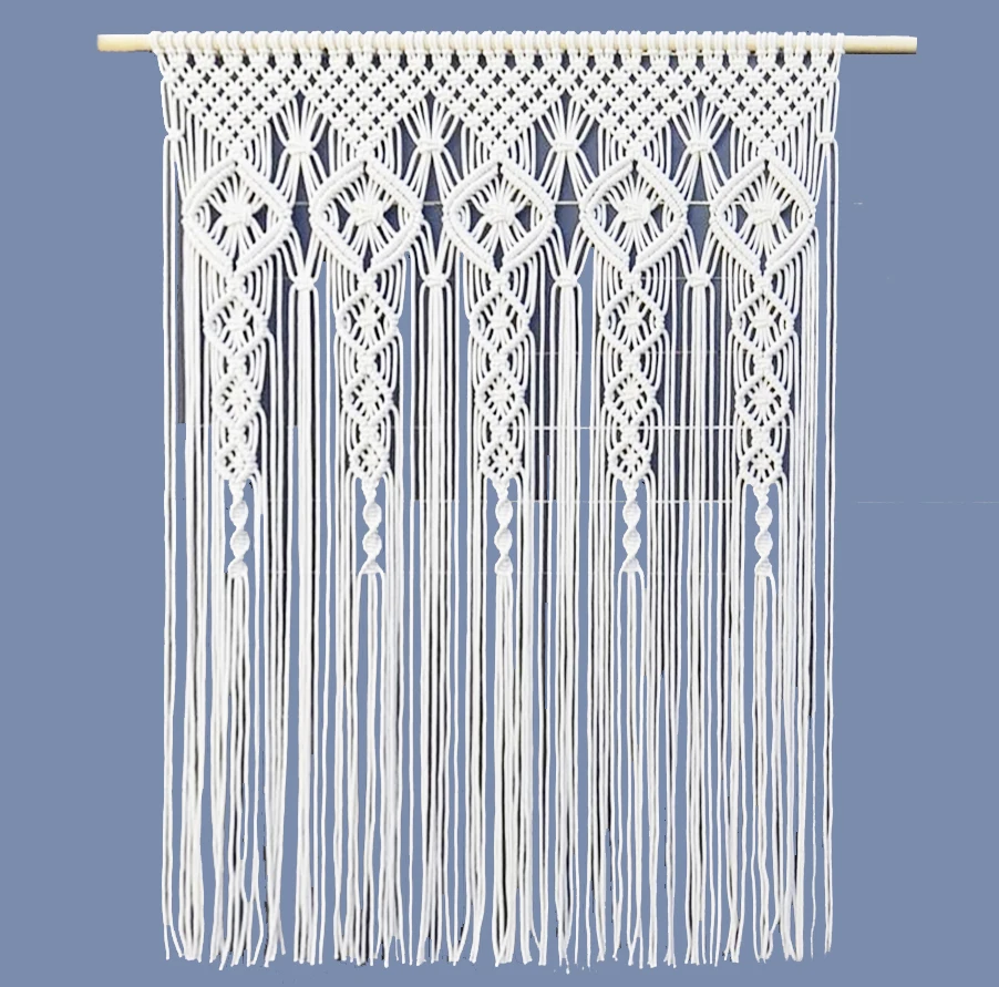 Макраме настенный подвесной богемный занавес Окно макраме подвесной гобелен