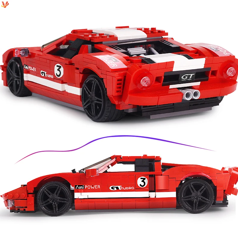 MOULD KING 10001 Red Super Racing Sport Car Building Blocks Vehicle Bricks Creative DIY Boys Toys MOC Car Construction Toys