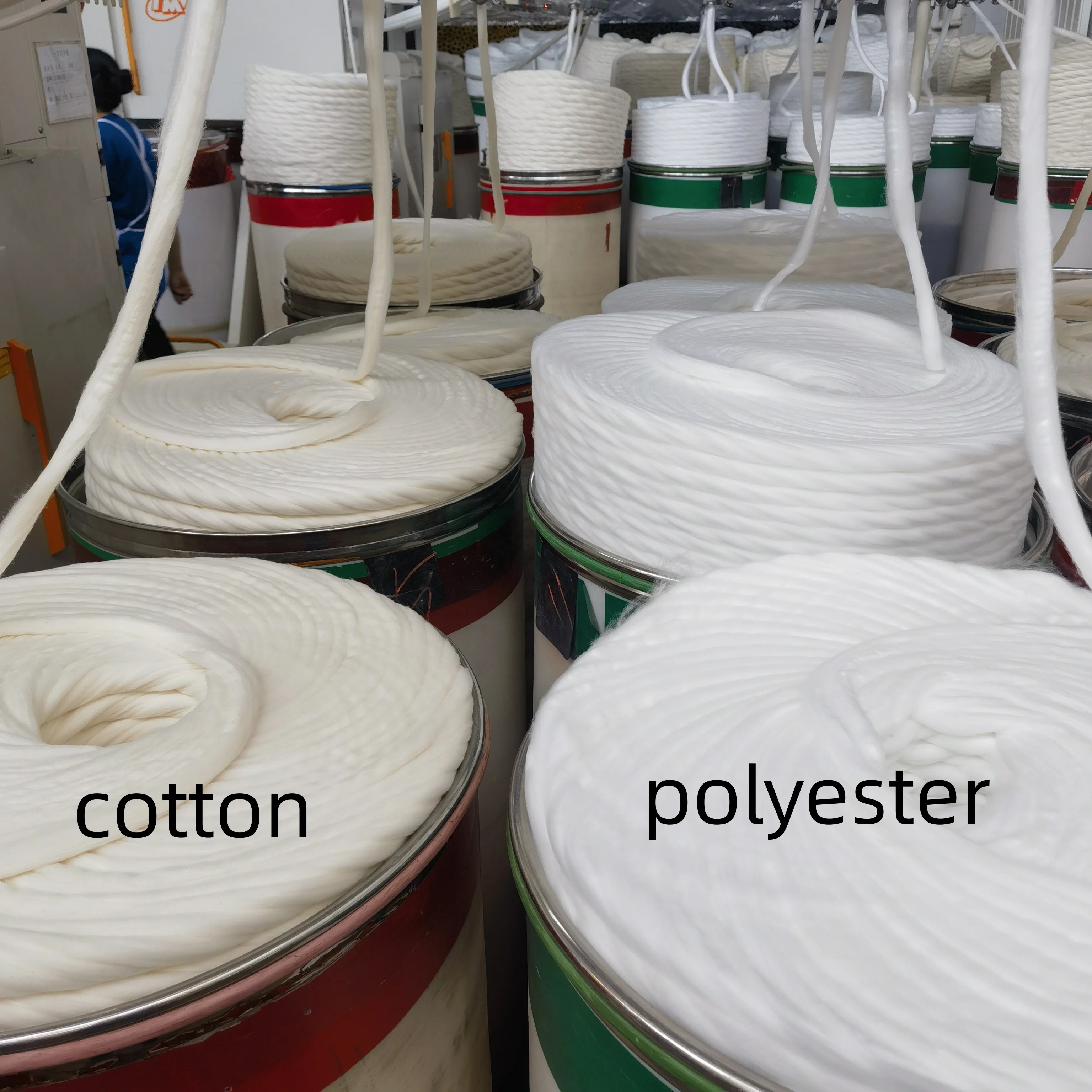 FIBERSYARN 30S кольцевая пряжа из белого 80% полиэстера 20% хлопчатобумажная производитель штапельного волокна для вязания ткани одежды