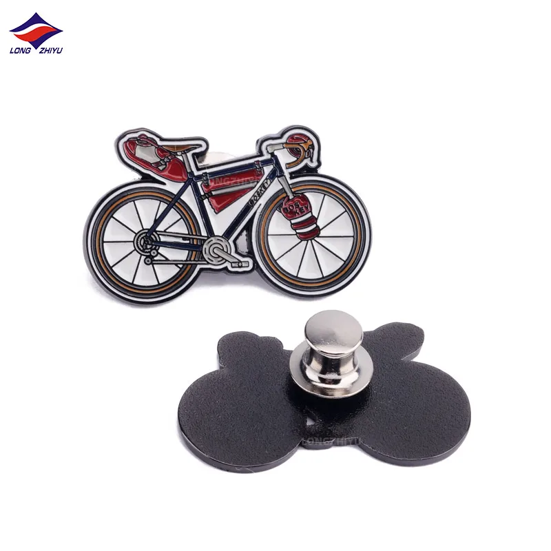 Longzhiyu design your own logo pins manufacturer high quality custom metal enamel bike badges
