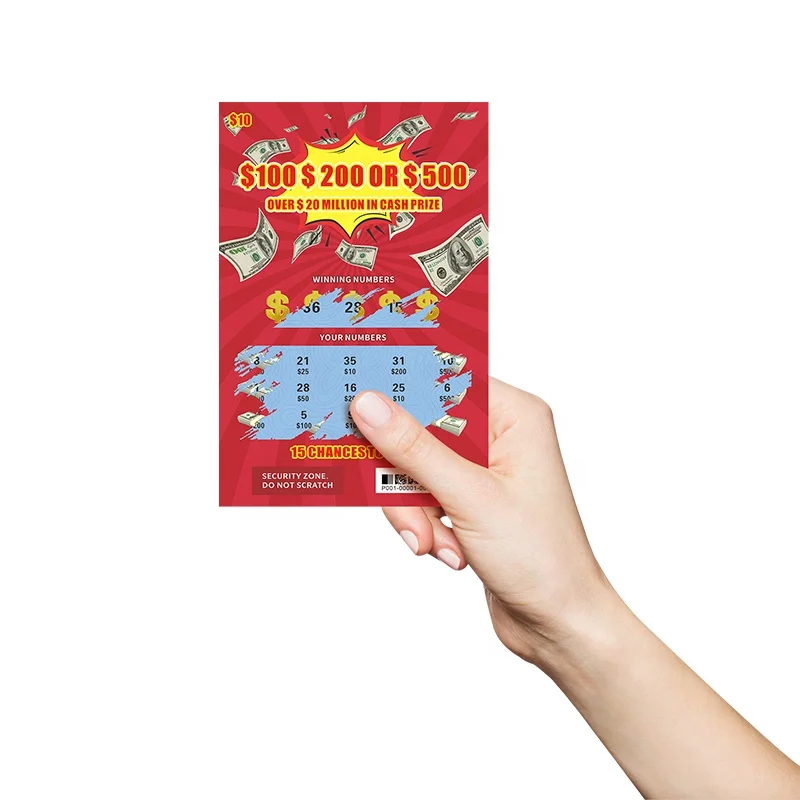 Custom Scratch Off Lottery Scratch Card Tickets Printing Paper Card Full Color Lottery Tickets