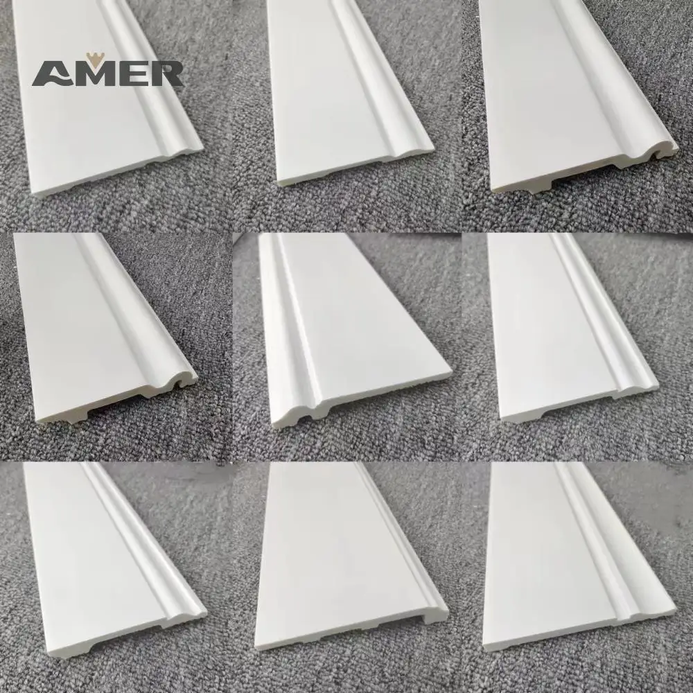 Amer high density Polystyrene baseboard wall Moldings Flooring Accessories Polystyrene PS Skirting Board