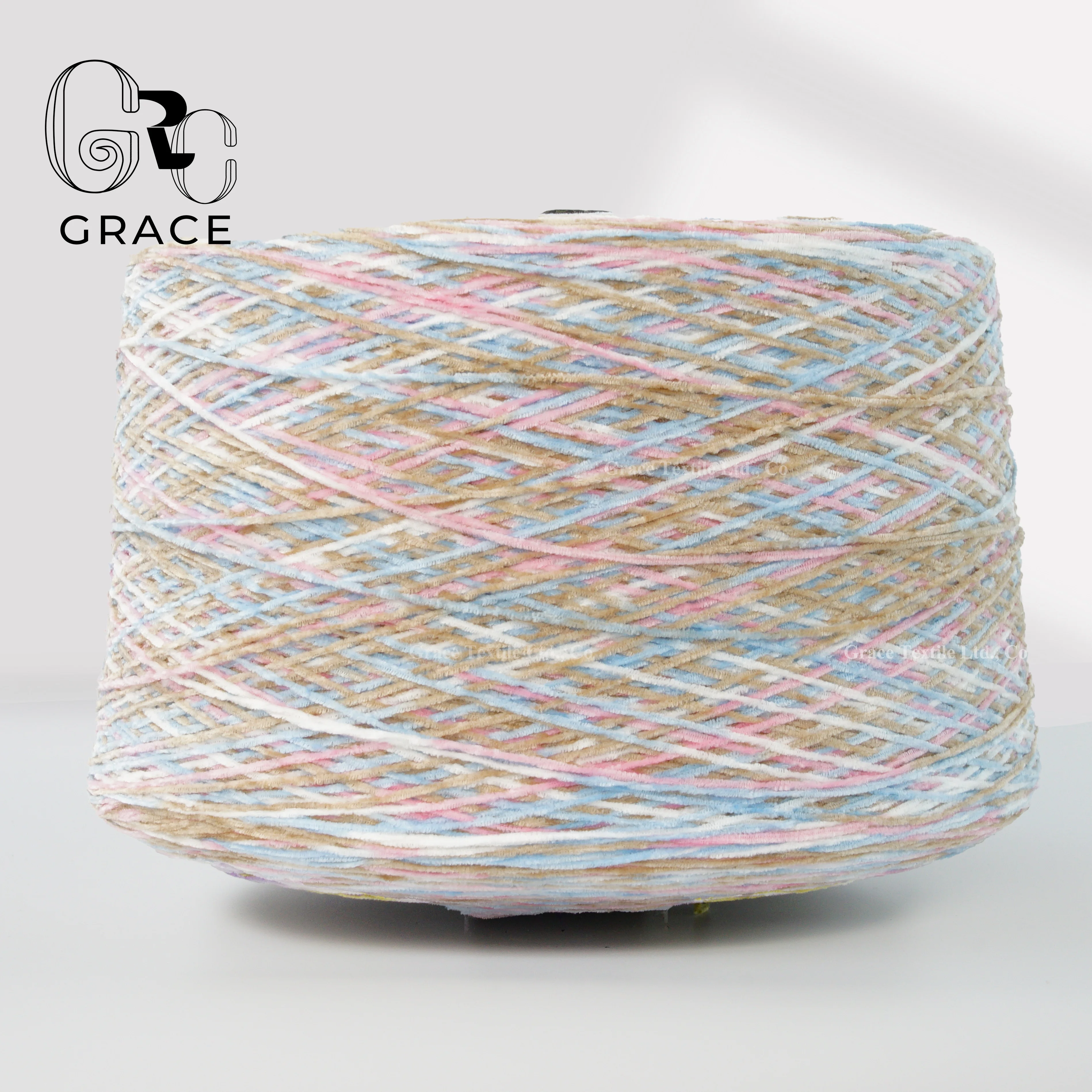 Sustainable 100% POLYESTER Fuzzy Velvet Spun Thread For Hand Embroidery 6 s Caterpillar Chenille Yarn