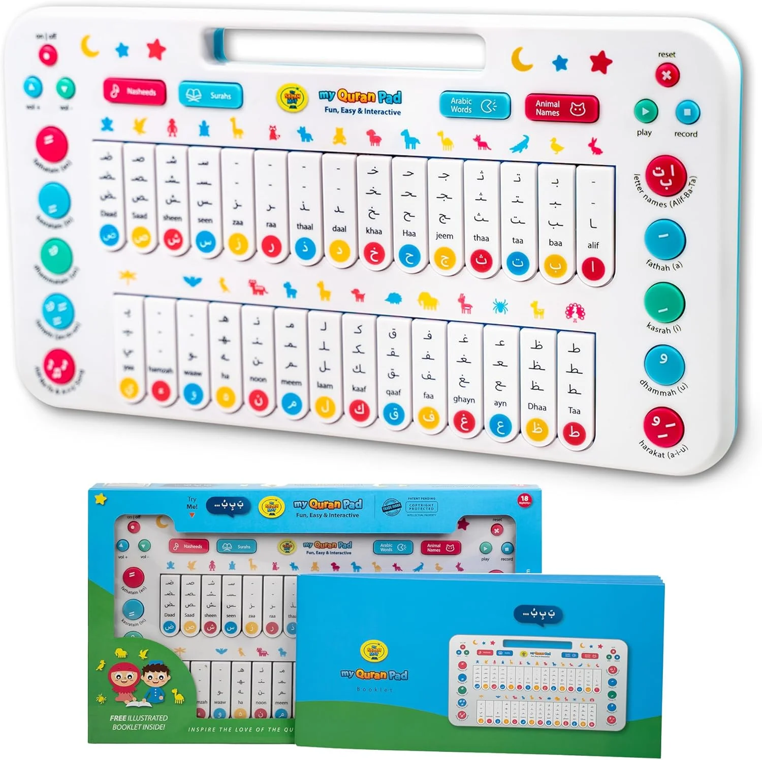 Kids Arabic Learning Tablet Muslim Islamic Quran Study Featuring Quran Pads Arabic Letters Effective Language Studying Machine