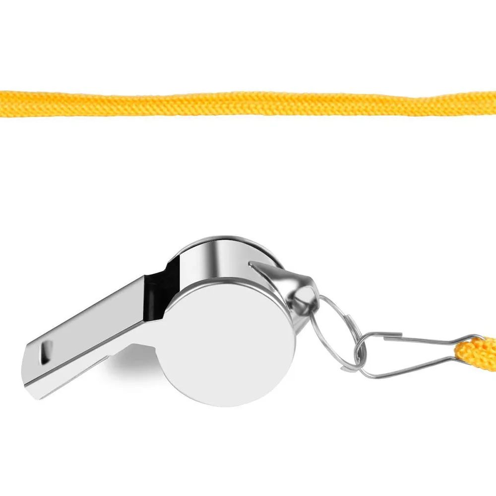 Wholesale Hot sale stainless steel with lanyard for fans coaching sports whistle referee whistle football