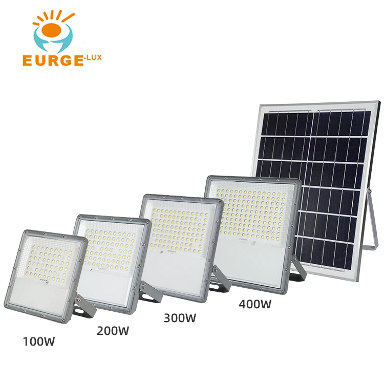 High Efficiency Outdoor Garden Ip65 Waterproof 100w 200w 300w 400w Aluminium Projectors LED Solar Flood Light