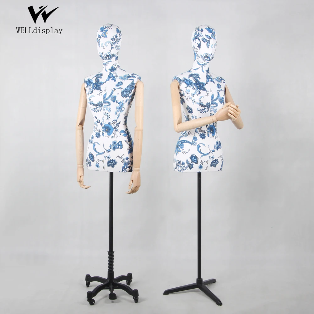New style cotton fabric wrapped female half body mannequin bust form for underwear clothes display