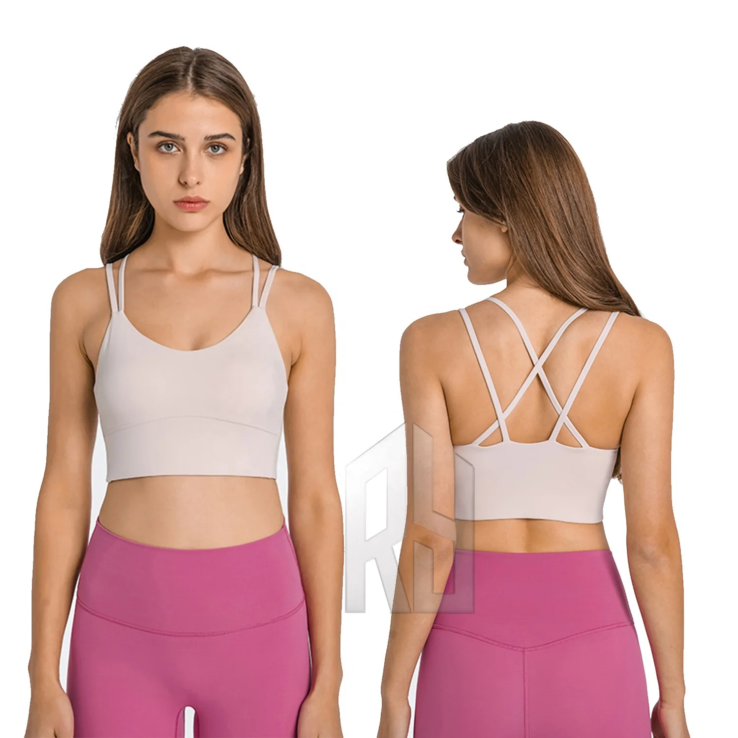 Best sellers 2022 nude fabric cross back yoga bra