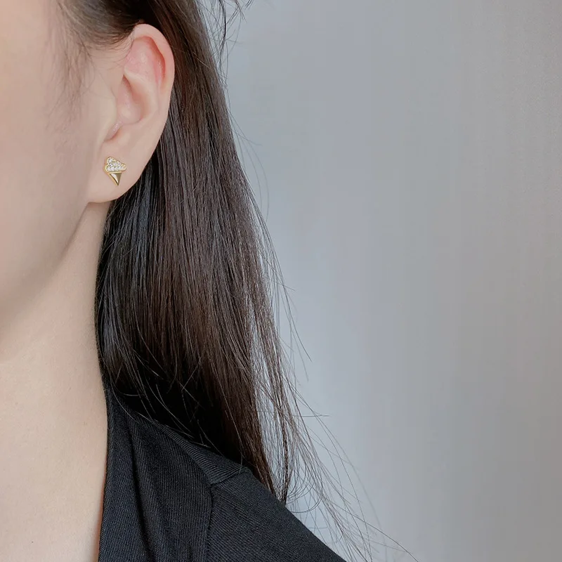 2024 Hot Sales 925 Sterling Silver Cubic Zirconia Stud icecream shape Earring Handmade Earring For Women cute earring