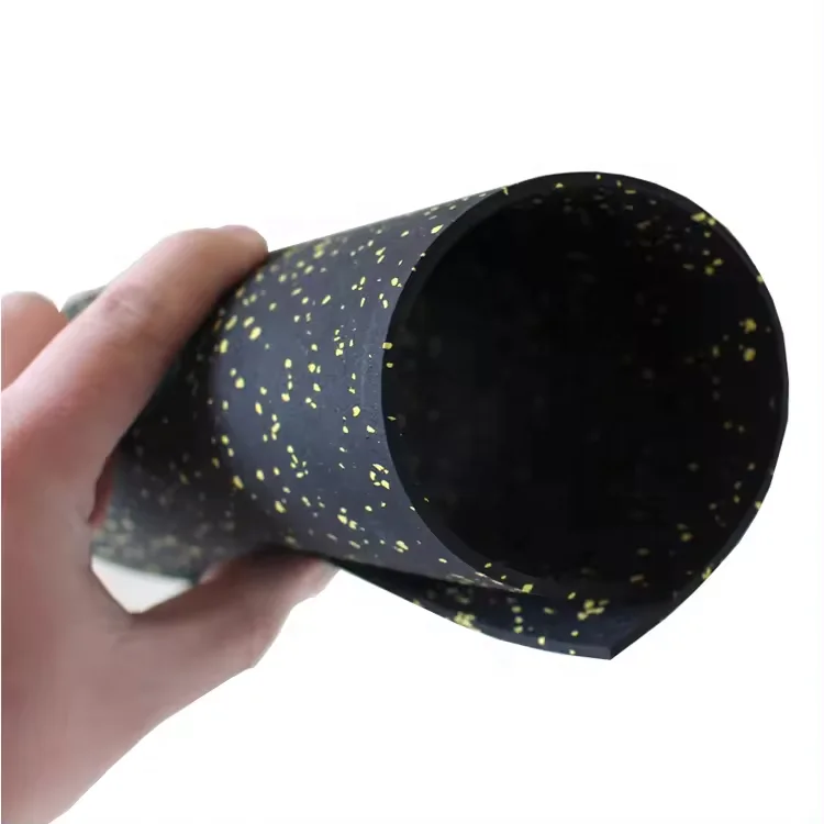 Gym rubber floor rolls  High Density Fitness Center Rubber Mat