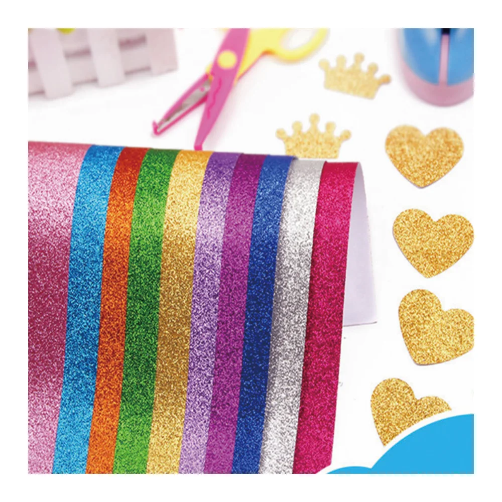 A4 250GSM Kids glitter cardboard Wholesale Glitter Paper Sheets Custom Cut Paper Glitter