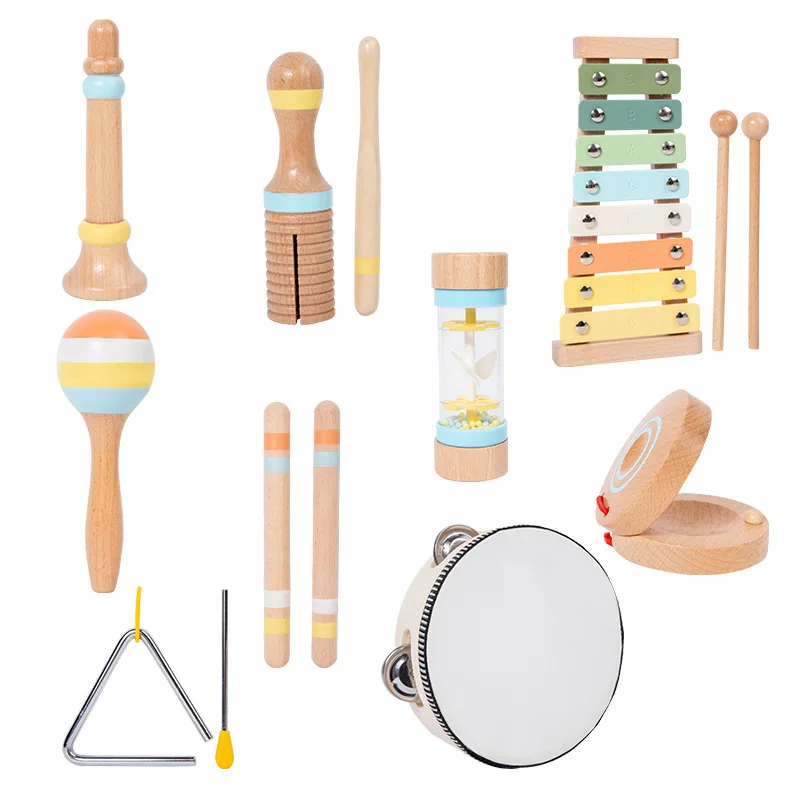 New Design Wooden Percussion Instruments for Kids Neutral Color Musical Toys Baby Musical Instruments Montessori Toys
