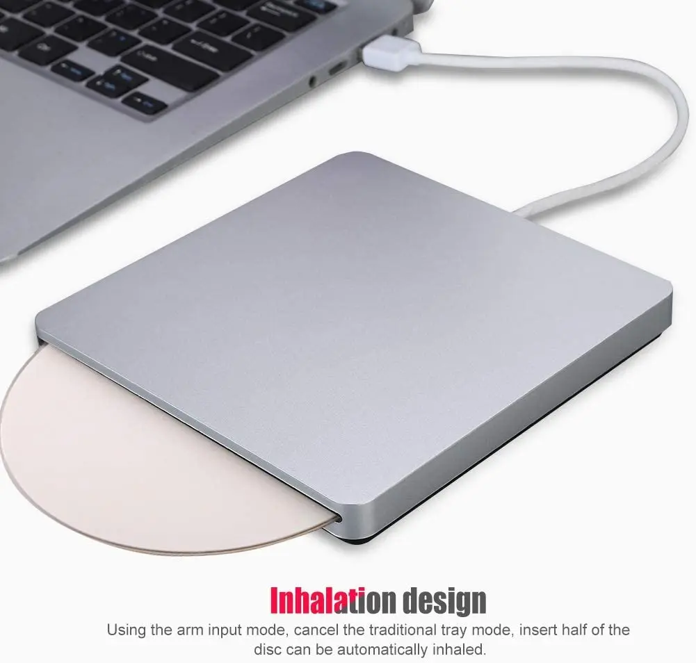  USB 3 0 щелевой загрузкой диска внешний dvd-плеер CD/DVD дисков RW записывающийся-рекордер Тип присоски для Apple Mac портативных ПК Win записная
