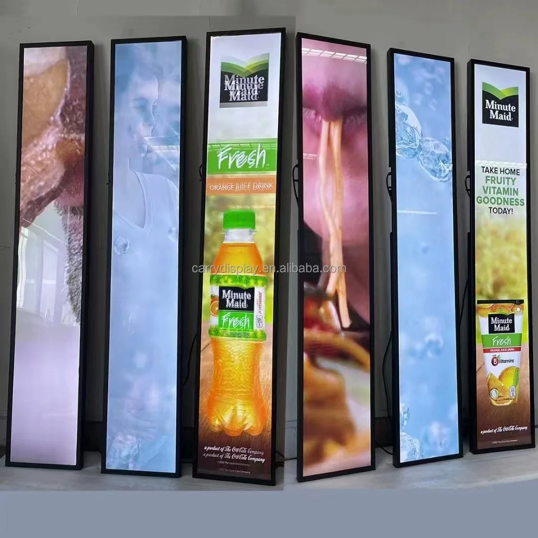 Supermarket 23 Inch Wide Digital Advertising Signage Edge Shelf Stretched Bar Lcd Display