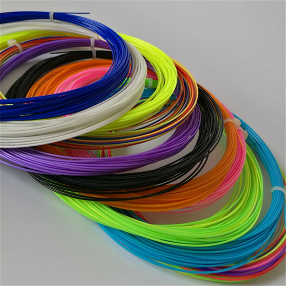 Accept customized high tensile strength 0.7mm 10m new design string for raket badminton